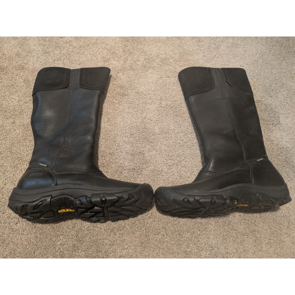 KEEN Dry Women's Black Leather Tall Boots Size 6.5 - Picture 2 of 9